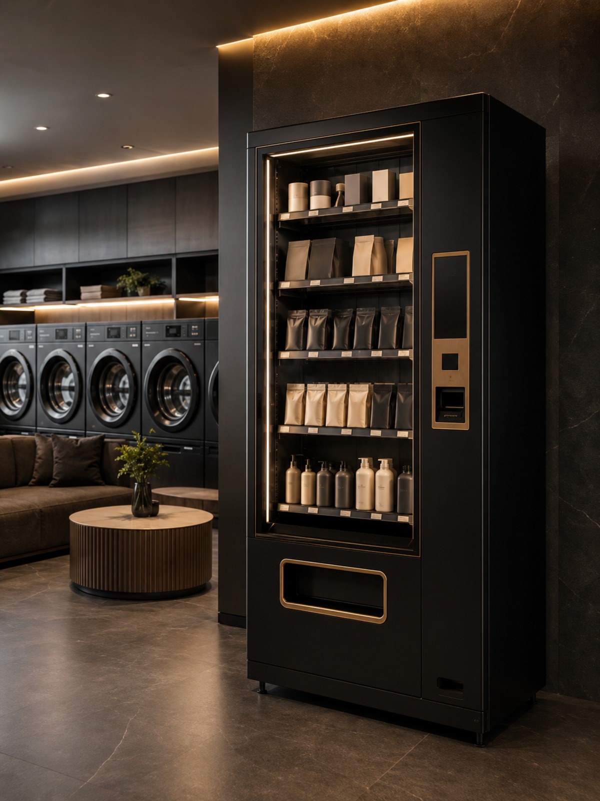 Distributeur KING VENDING dans une laverie à Sévaz
