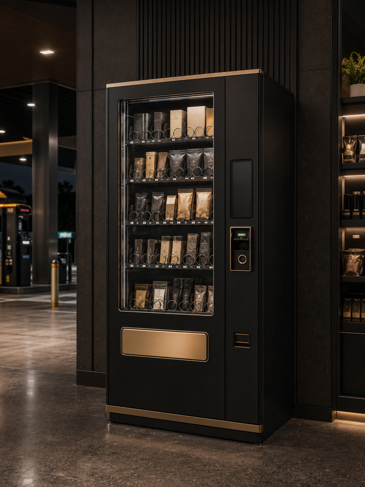 Distributeur KING VENDING dans une station essence à Estavayer-le-Lac