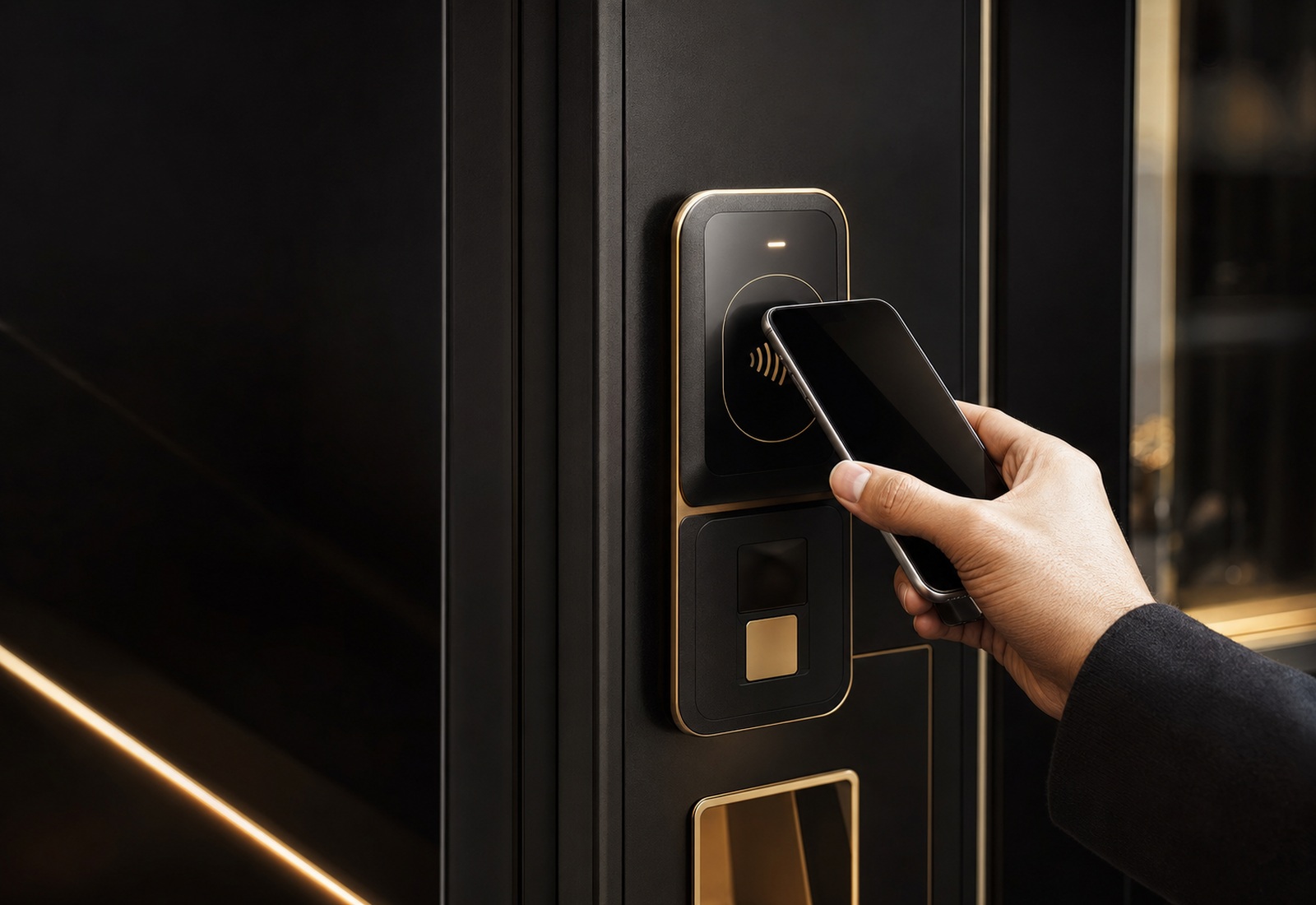 Client payant sans contact avec son téléphone sur un distributeur moderne